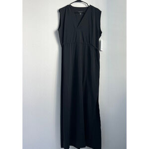 Athleta Marlow Dress Medium Maxi Black Athleisure Pockets NWT